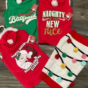 4 Holiday/Christmas Dog Sweaters/Hoodies size Large